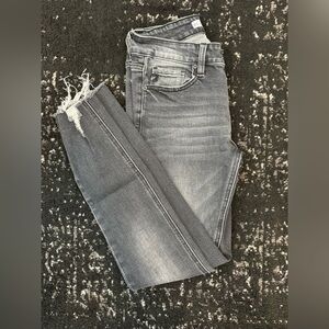 KanCan Charcoal Distressed Ankle Jeans